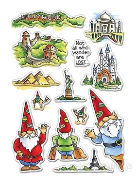 Gnomaste Dwarf Dog Coffee Clear Stamps Coordinate Dies Stenc