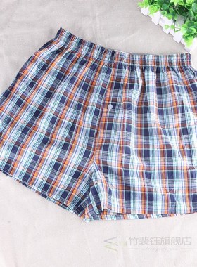 12pcs Classic Plaid Men's Boxers Cotton  Underwear Trunks W