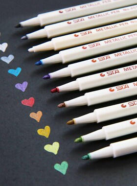 Metallic Calligraphy Marker Pens - Set of 10 Colors, Metalli