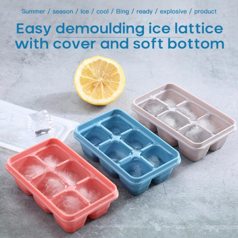 3pcs Square Shape Ice Mold Fruit Ice Cream Maker With Lid 6