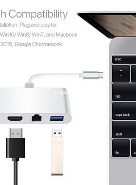 Type C To HDMI USB 3.0 Charging 4K RJ45 Gigabit Ethernet+Typ