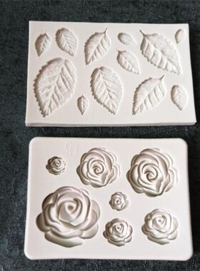 Sugarcraft Rose Flower Leaves Leaf Silicone Mold Fondant Cak