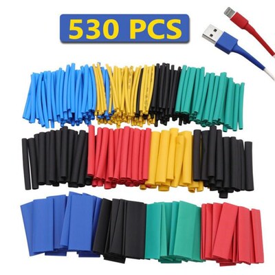 530Pcs Electrical tape Heat Shrink Tube Kit Shrinking Assort