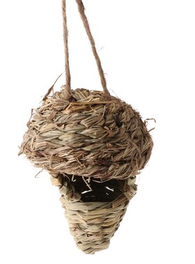 Birds Nest Natural Grass Egg Cage Outdoor Decorative Weaved