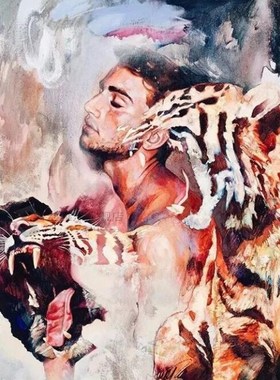 Paint By Number Canvas Painting Kits Wolf Girl Handpainted G