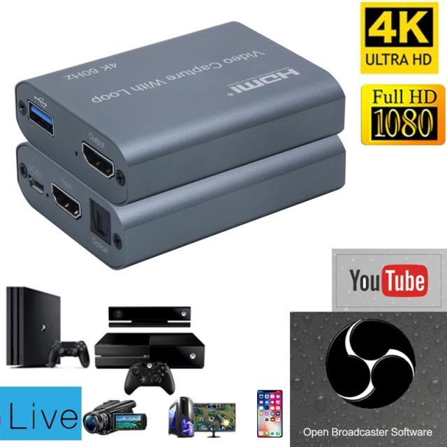 HD 1080P 4K 60Hz HDMI Audio Video Capture Card HDMI to USB 3