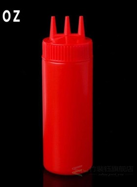 PP Squeeze Bottle 3 Hole Condiment Dispenser Salad Ketchup C