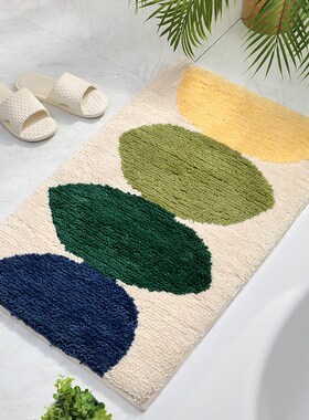 Flocking plush bath mat absorbent non-slip bathroom mats fur