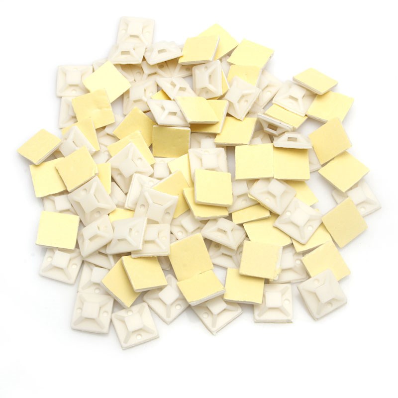 2020 New 100PCS 20 * 20mm Nylon Self Adhesive Cable Zip Tie