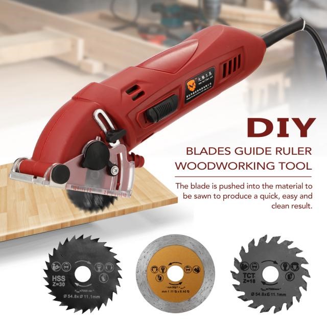 400W Multifunctional Mini Electric Circular Saws Kit Cutting