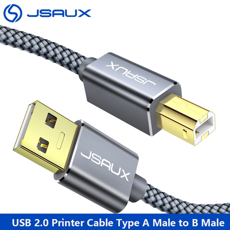 JSAUX Printer Cable USB 2.0 Type A Male to B Male Printer Sc