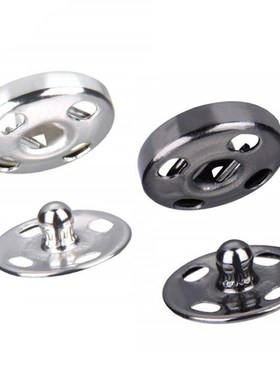 100 Sets 10mm/12mm/15mm/17mm/8.5mm Sew-on Snap Buttons Metal