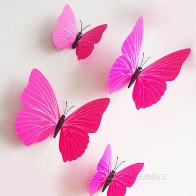 Free shipping 12pcs PVC 3d Butterfly wall decor cute Butterf
