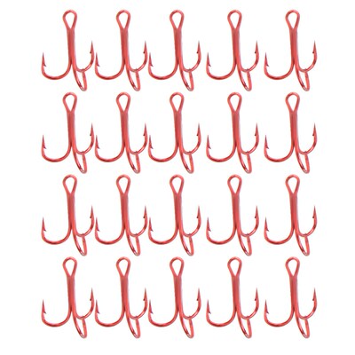 20Pcs Fishing Hooks High-Carbon Steel Sea Fish Treble Hook B