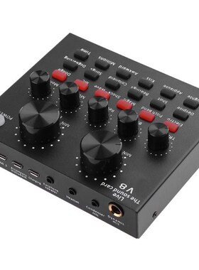 V8 Audio USB Headset Microphone Webcast Live Sound Card for