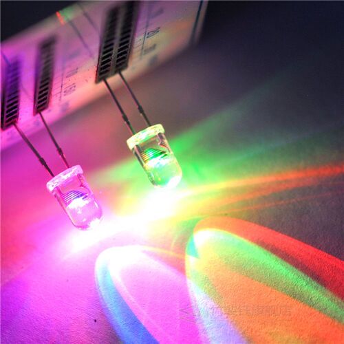 100PC Blinking 5mm Flashing LED Diode Flash RGB Transparent