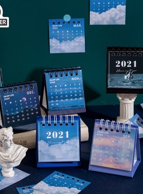 2021 mini Calendars Creative Desktop Ornats Portable Work No