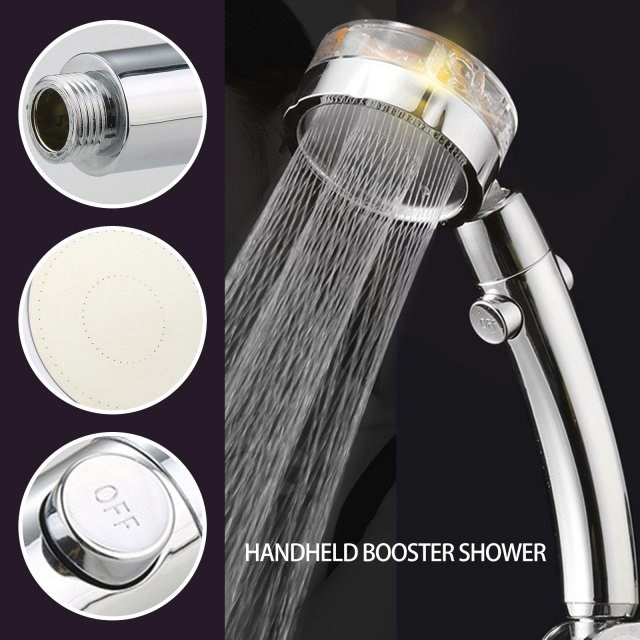 High Pressure Water Saving Spray Shower Head Rotated Rainfal
