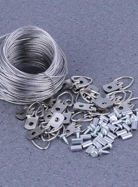 1 Set Wire Rope And Photo Frame Hanging Hooks Kit Photo Fram