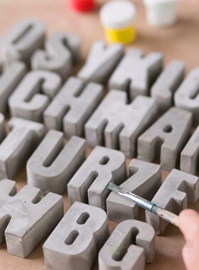 Alphabet concrete Molds Plaster Number Silicon Mold Concrete