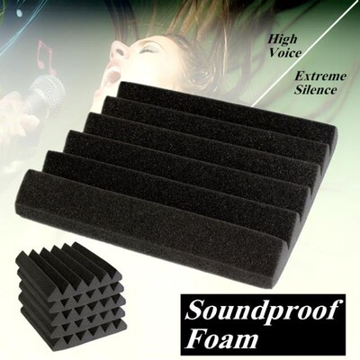 6Pcs 30x30x5cm Soundproofing Foam Studio Acoustic Foam Sound