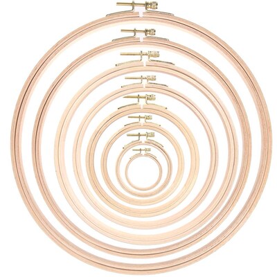 1 pcs 7.5-28cm Embroidery Cross-Stitch Wooden Frame Hoop Cir