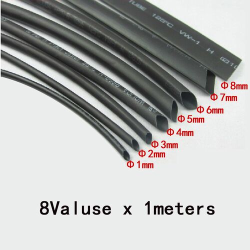 8meter/lot Heat Shrink Sleeving Tube Tube Assortt Kit Electr