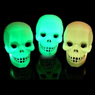 New Fashion 1pc Multicolor Flash LED Horrifying Skull Night