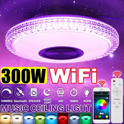 300W WiFi Modern RGB LED Ceiling Lights Home Lighting APP bl