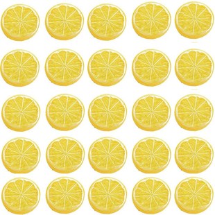 Artificial Pcs Simulation Lemon Fruit Fake Slices Model