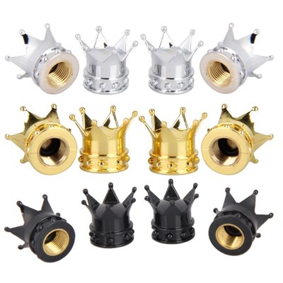 4pcs Bicycle Auto Truck Accessories Tire Valve Caps Crown Ty