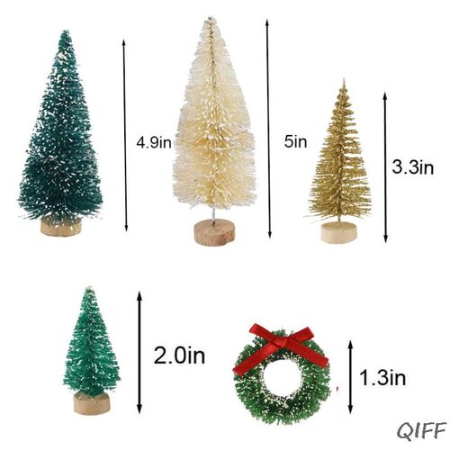 30 Pieces Miniature Sisal Frosted Christmas Trees Bottle Bru