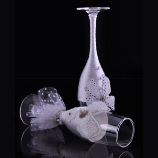 Wedding Dress Wine Glasses-handmade Bride And Groom Champagn