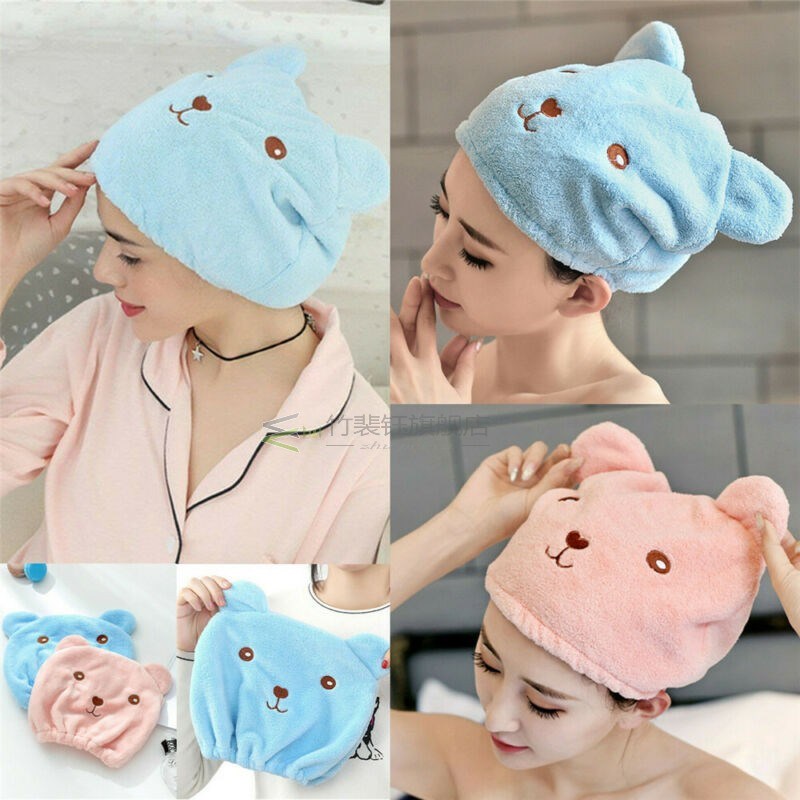 Cartoon Hair Turban Quickly Dry Hair Hat Towel Head Wrap Sho