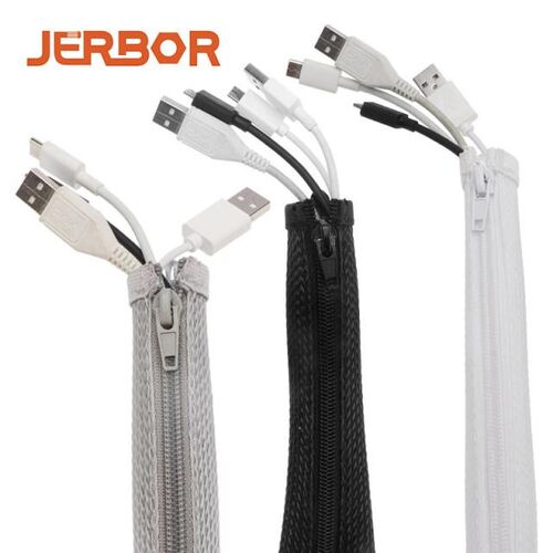 1M Zipper Cable Sleeve Cover Flexible Nylon Wire Cord Hider