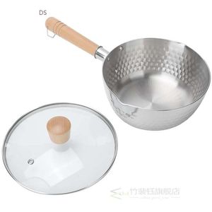 cooking pots Saucepan Milk Pot Pan with Wooden Handle Stainl