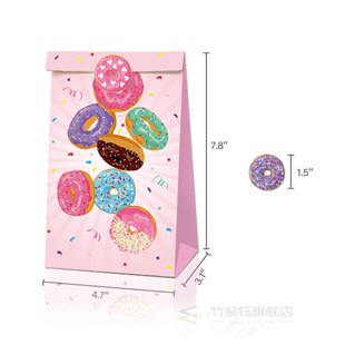 12pcs/set Donuts Paper Gift Bags Party Bag For Donuts Party