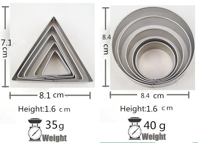 5 pcs/Set Round/Heart/Flower/Star Shape Cookie Cutter Stamp
