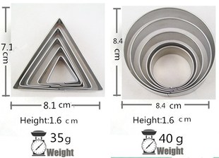 5 pcs/Set Round/Heart/Flower/Star Shape Cookie Cutter Stamp