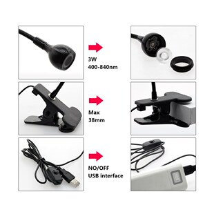 USB Led Desk Light Mini Clip-On Flexible Bright Led UV Lamp