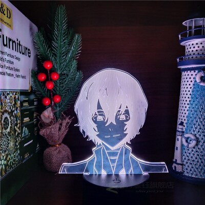 BUNGO STRAY DOGS DAZAI 3D Amine Lamp LED Nightlights Acrylic