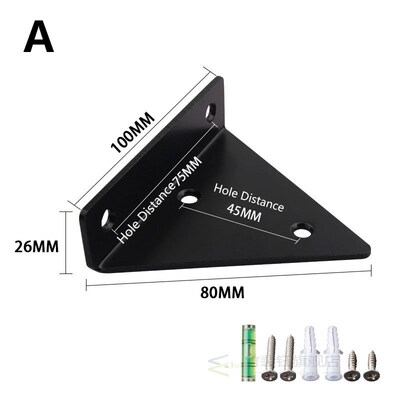 Triangle Invisible Bracket Support Wall Shelves Mount Tripod