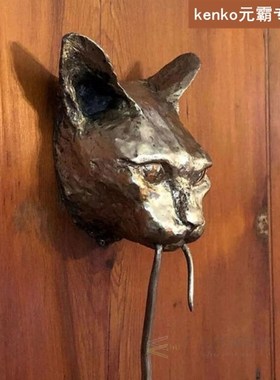 1PC Vicious Cat Door Knocker Sculpture Ornament Home Decor G