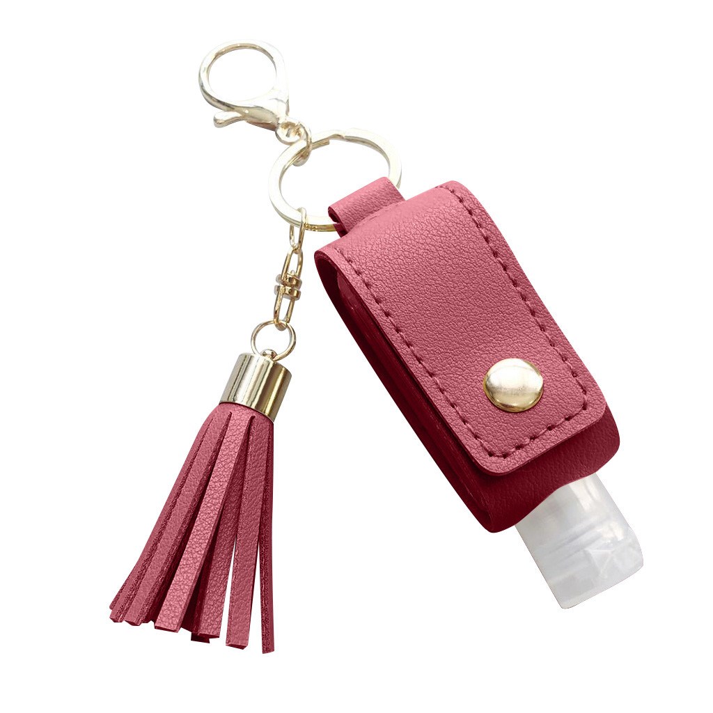 Mini Hand Sanitizer Leather Keychain Portable Hangable Soap