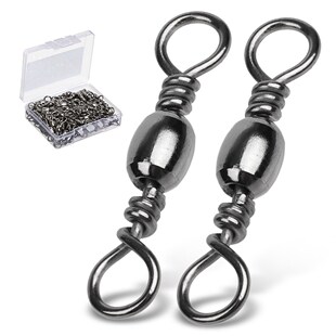 DONQL 50/100pcs Bearing Swivel Fishing Connector 1#-14# Fish