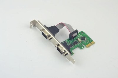 2Port RS232 Serial PCI-Express Expansion Card RS-232 COM DB9