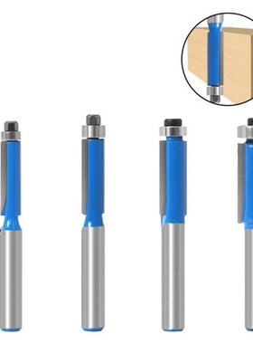 1Pc 8mm Shank Double-edged Trim Router Bit with Bearing for