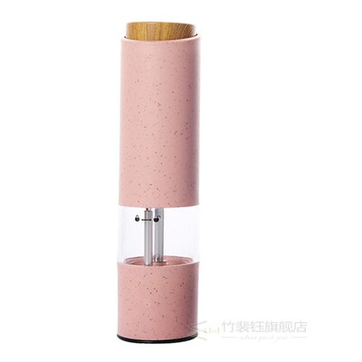 Wheat Straw Electric Salt Pepper Grinder Set LED Light Autom