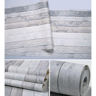 Nordic Retro Nostalgic Wood Board Wood Grain Wallpaper PVC W