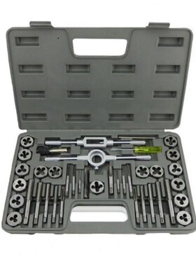 40pcs Tap and Die Set Thread Gauge Wrench Tools Inch Metric